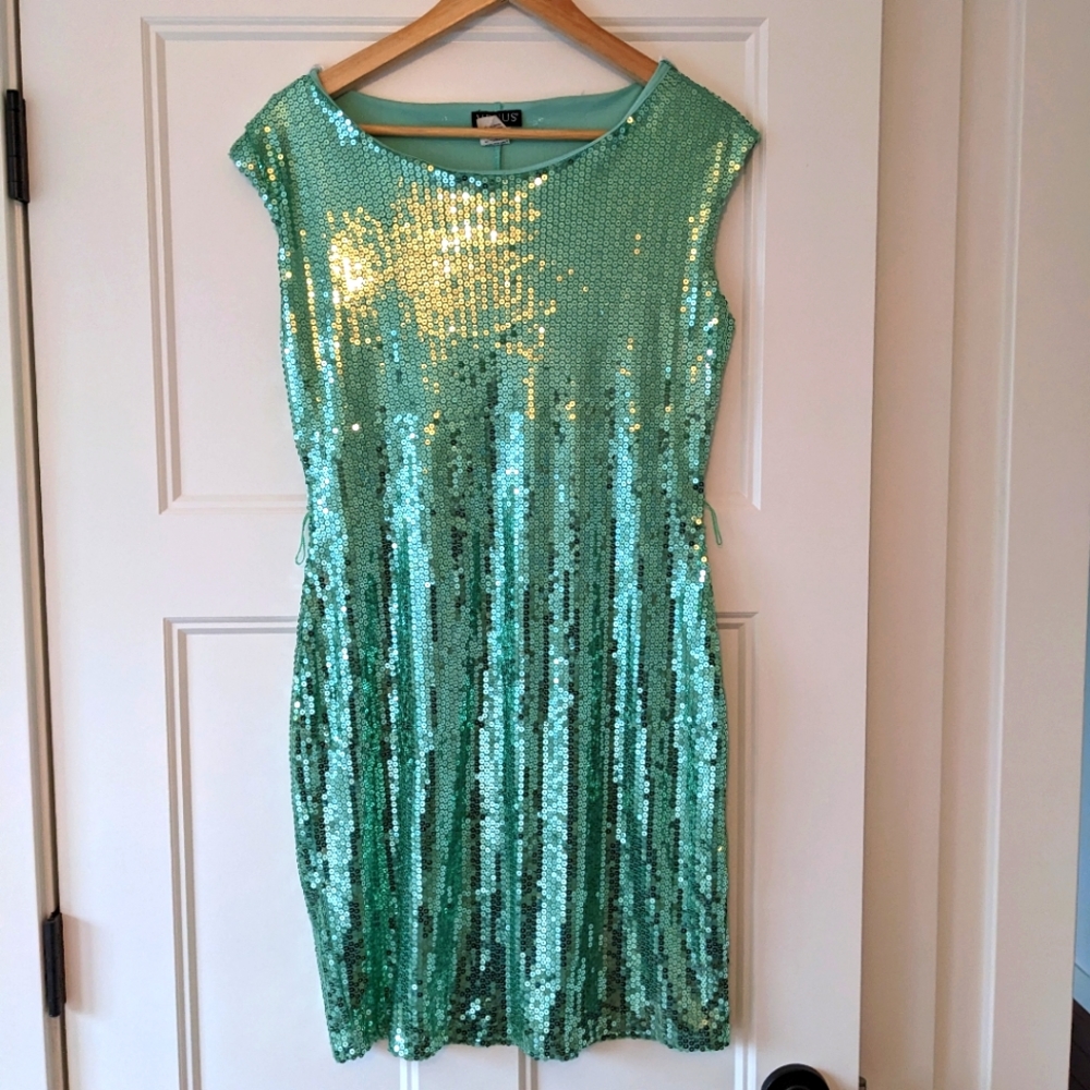 Free People Venus Seafoam Sequined Dress | S